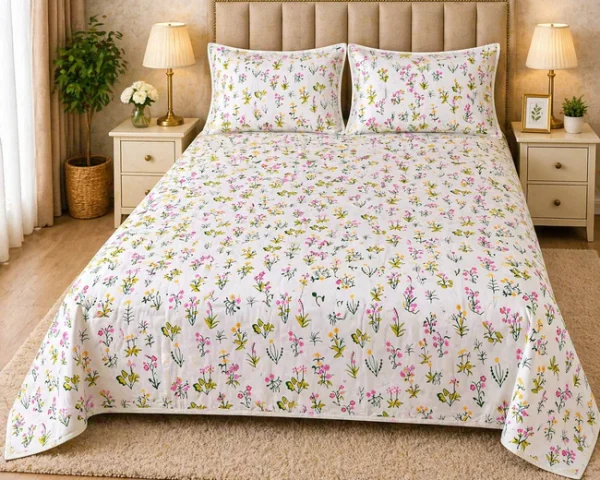 PRINTED PURE COTTON BEDSHEET ASH-4086